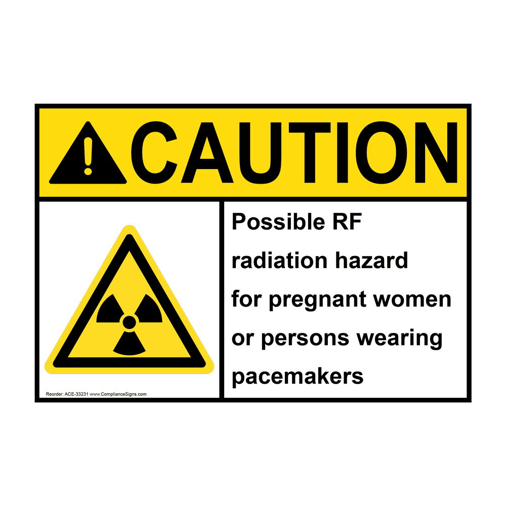 ANSI Possible RF Radiation Hazard Sign With Symbol ACE33231