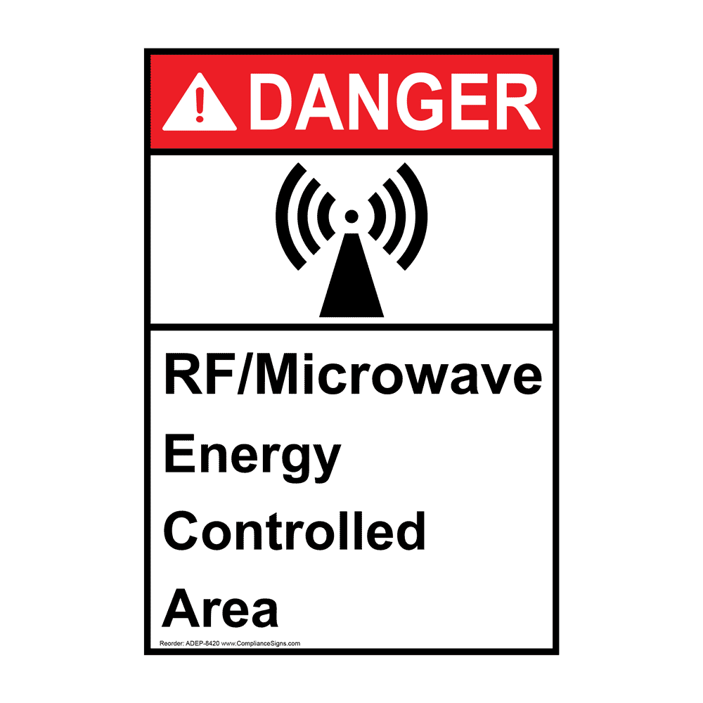 Portrait ANSI High Level Radio Frequency Sign With Symbol ANEP36585