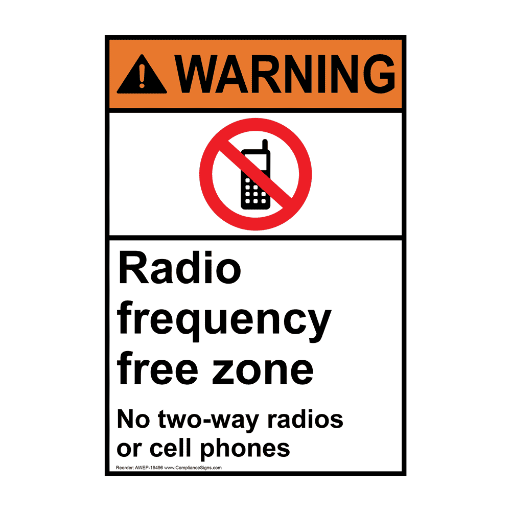 Portrait ANSI Two Way Radio Required To Enter Sign ANEP36599