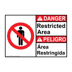 ANSI DANGER Restricted Area With Symbol Sign ADB-5550 Restricted Area