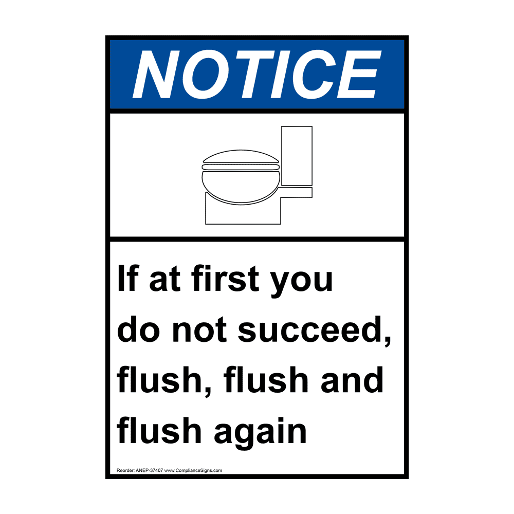 Portrait ANSI Please Flush Toilet After Use Sign ANEP37171