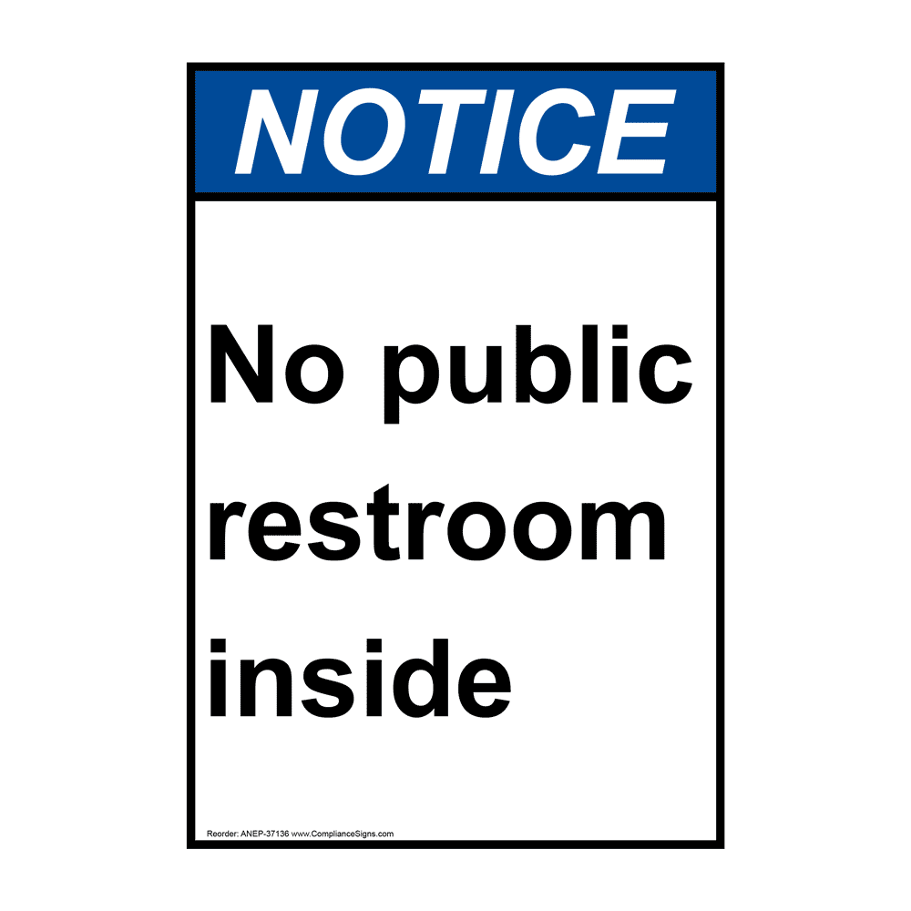 Portrait ANSI Please Ask Attendant For Restroom Sign ANEP37158