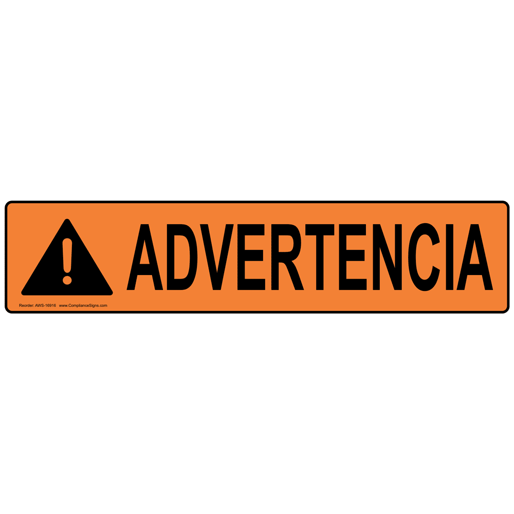 ANSI WARNING Warning Spanish Label AWS16916 Industrial Notices