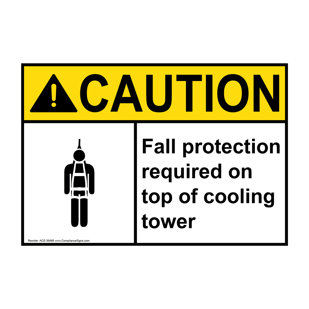 ANSI Fall Protection Required On Sign With Symbol ACE36468