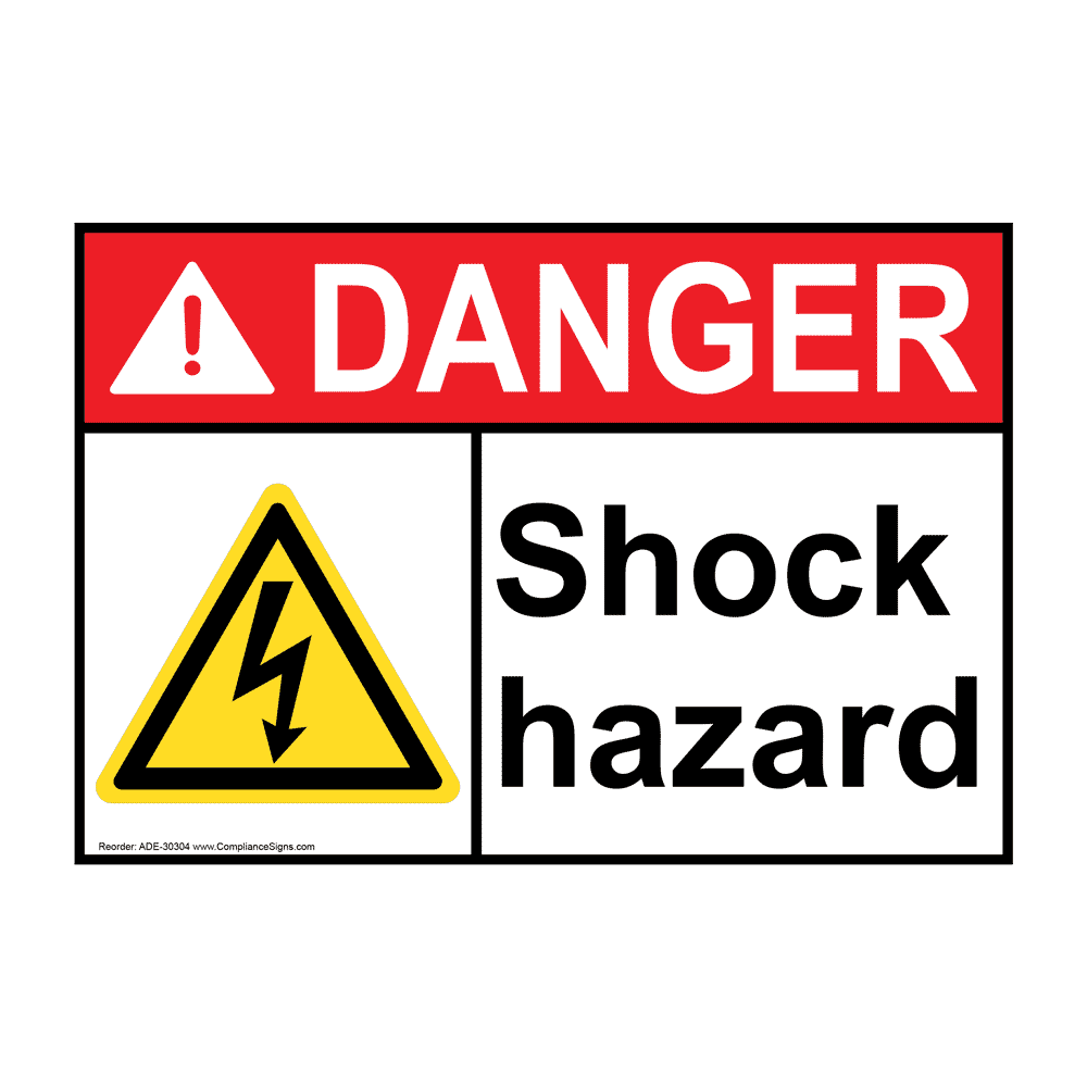 ANSI Shock Hazard Sign With Symbol ADE30304