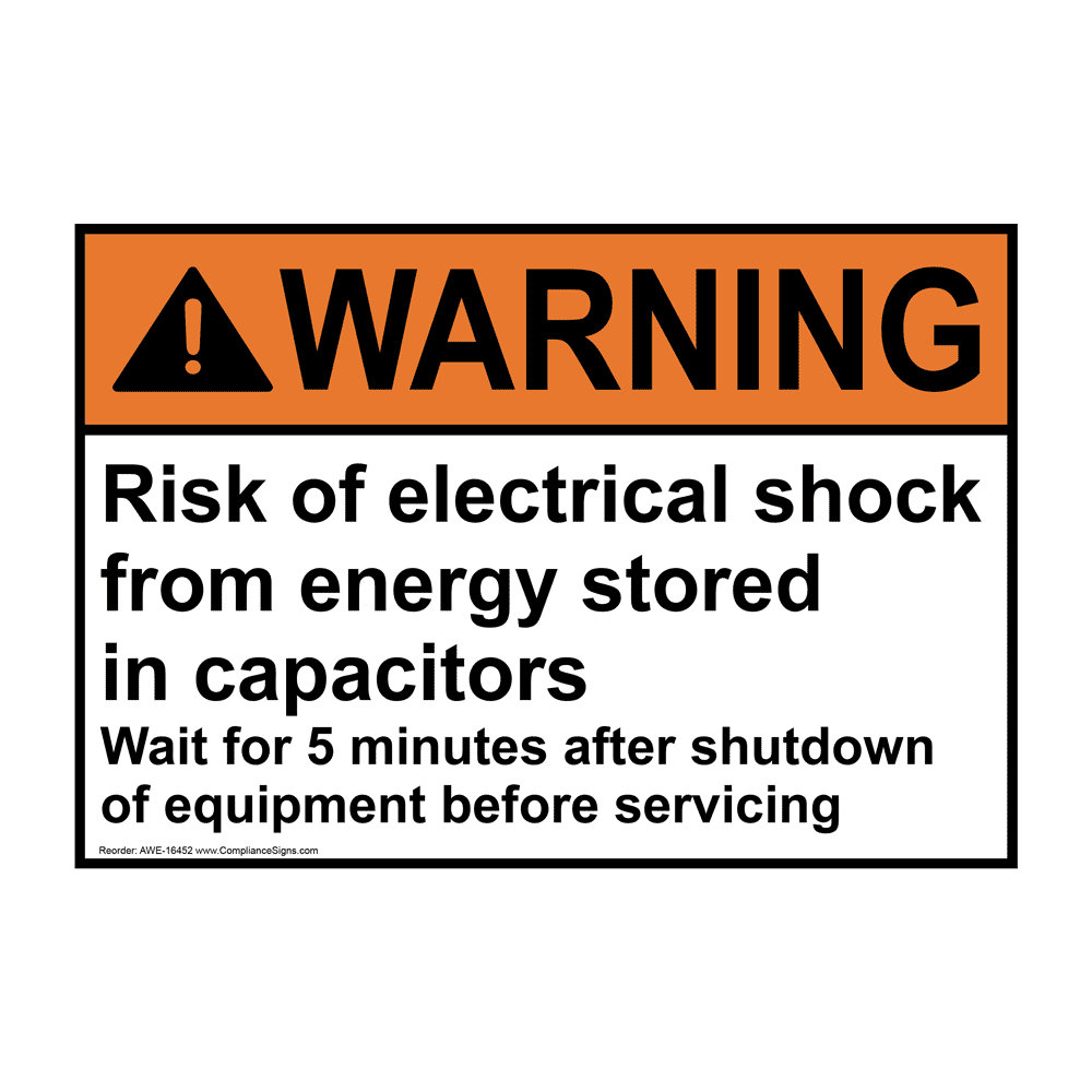 ANSI WARNING Risk Of Electrical Shock From Energy Sign AWE16452