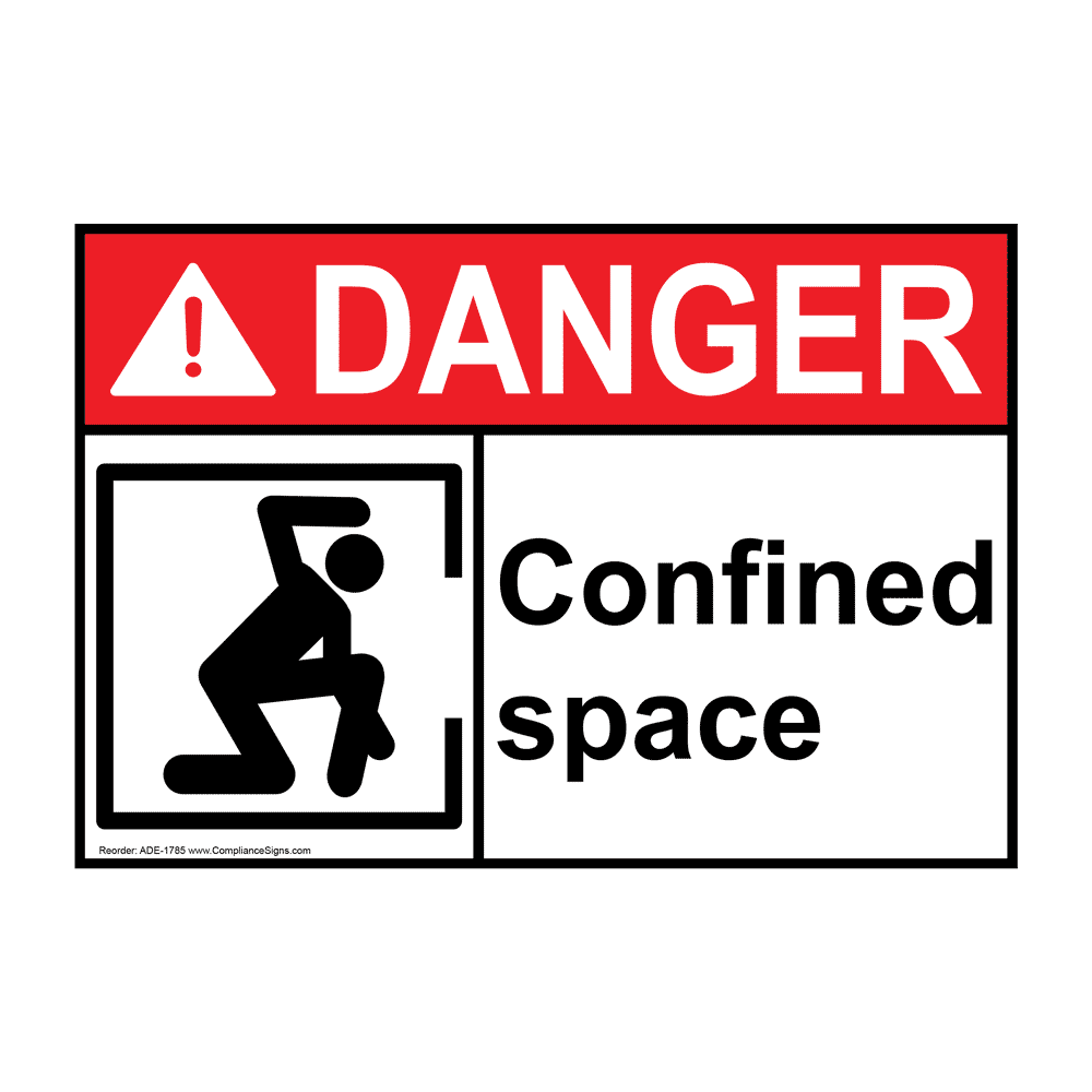 Confined space warning labels