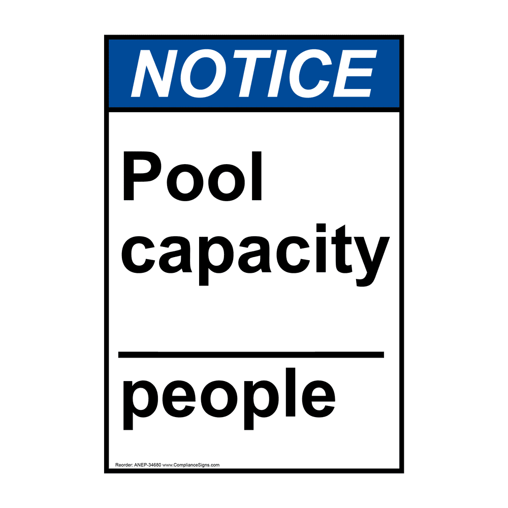 ANSI Pool Capacity ____ People Sign ANE34680