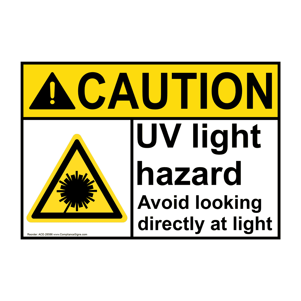 ANSI UV Light Hazard Avoid Looking Sign With Symbol ACE28586