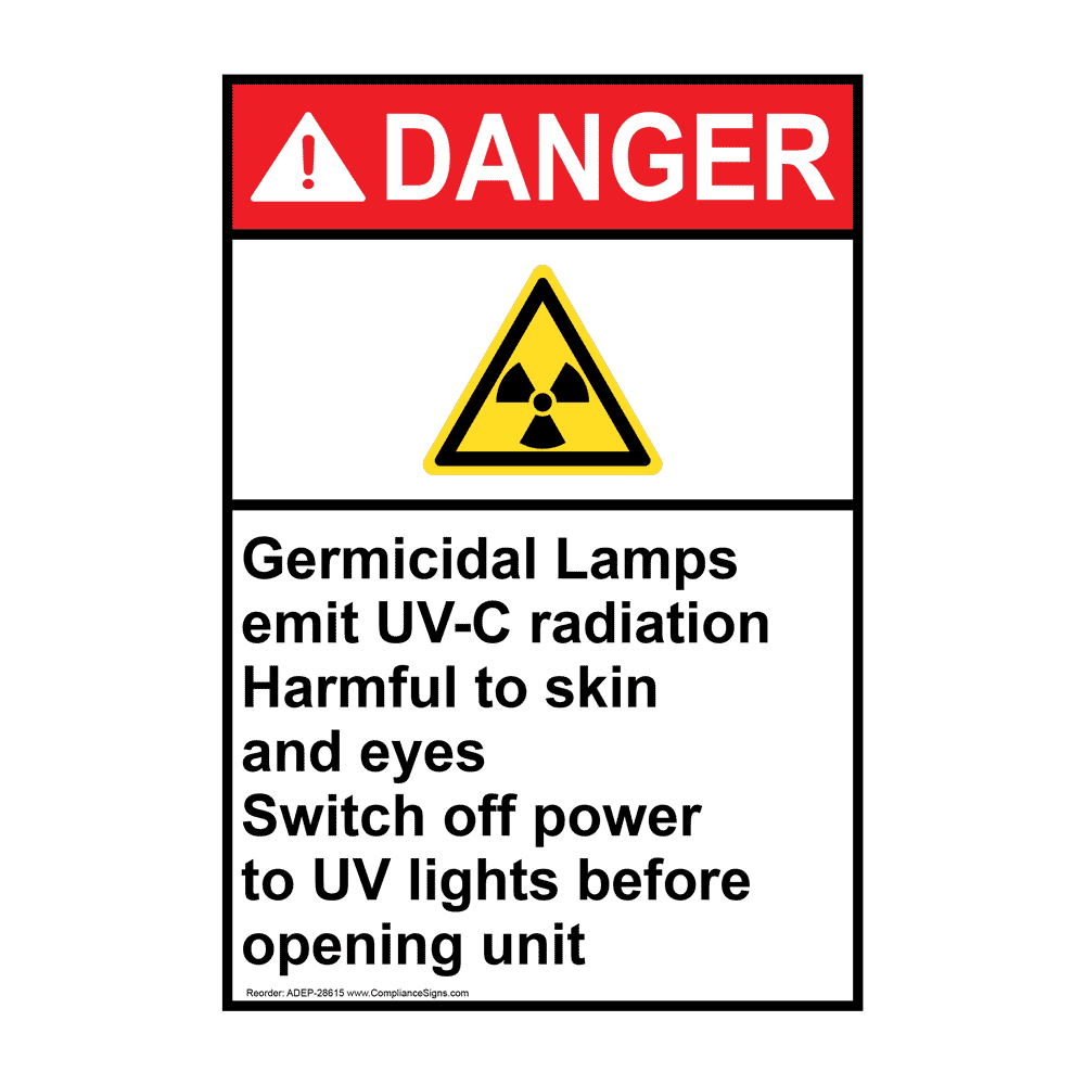 Portrait ANSI UV Light Hazard Avoid Sign With Symbol ANEP28586