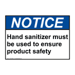 Use Hand Sanitizer For Product Safety Sign ANE-26599 Hand Washing