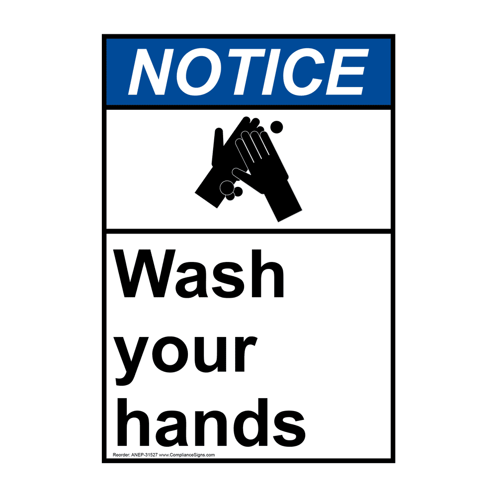 Portrait ANSI Hand Washing Only Sign With Symbol ANEP 31533