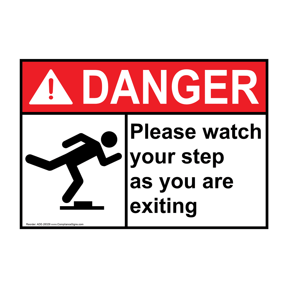 ANSI CAUTION Step Up Watch Your Step Sign ACE9498 Industrial Notices