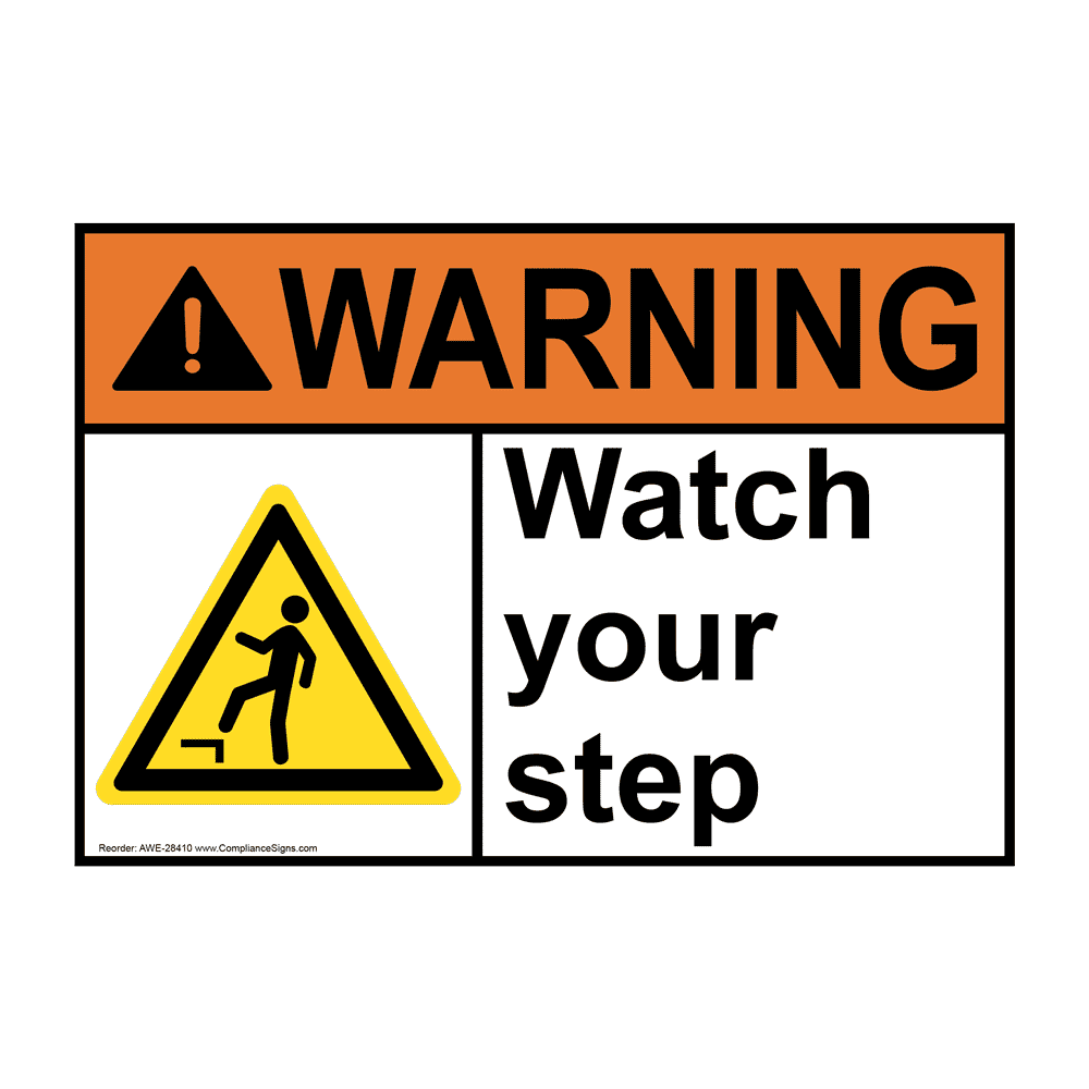 ANSI Uneven Ground Rocks, Holes, Sign With Symbol AWE28407