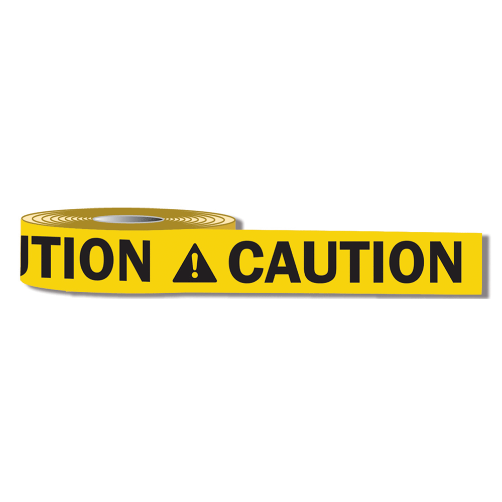 Yellow CAUTION Barricade Tape with Symbol CS286799