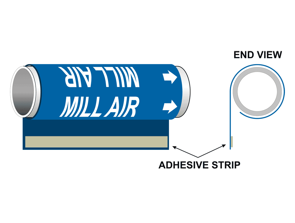 ASME A13 1 Mill Air Plastic Pipe Wrap PIPE 23890 WRAP WHTonBLU