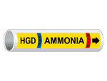 ASME A13.1 HGD Vap Ammonia High Pipe Label PIPE-14884