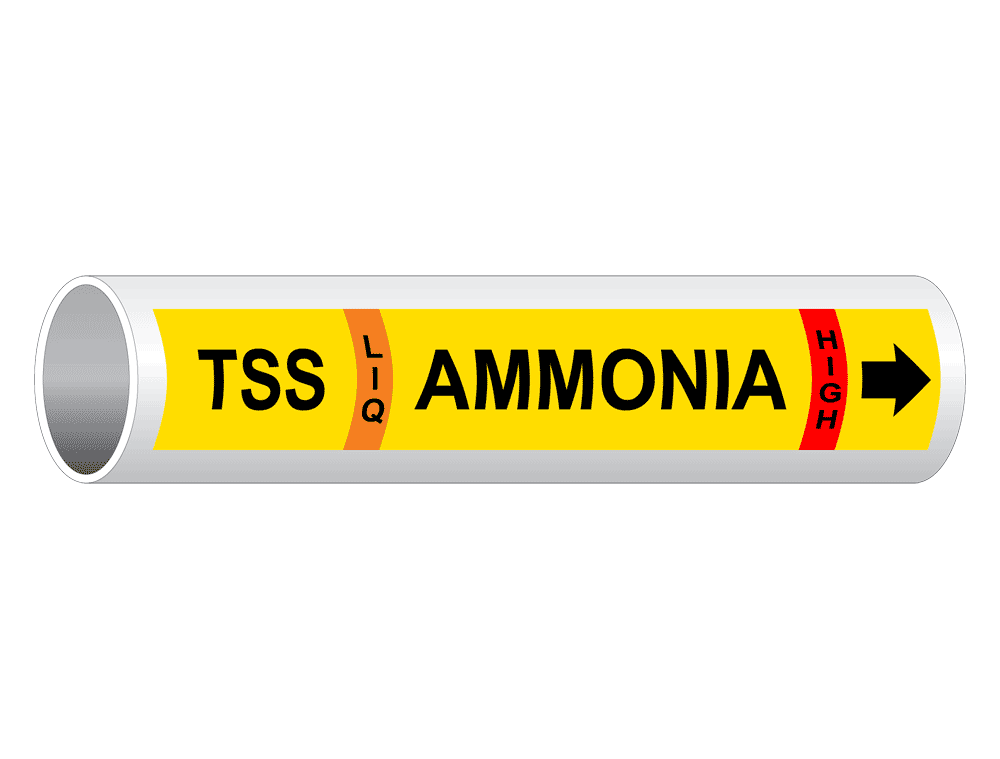 ASME A13.1 Tss Liq Ammonia High Pipe Label PIPE14905