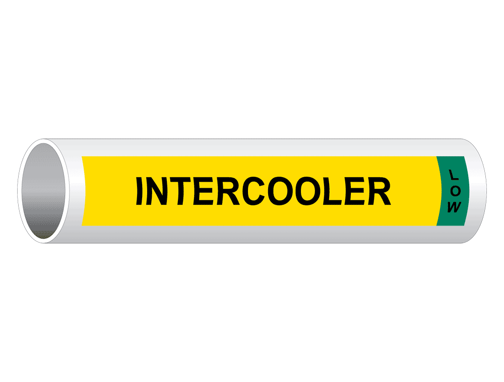 ASME A13.1 Intercooler Low Pipe Label PIPE-14912