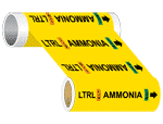 ASME A13.1 Ltrl Liq Ammonia Low Wide Pipe Label PIPE-14895-WR