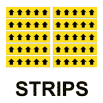 ASME A13.1 Black Arrows On Yellow Background Label ArrowStrip-BLKonYLW