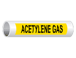 ASME A13.1 Acetylene Gas Black On Yellow Pipe Label PIPE-23015-BLKonYLW