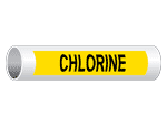 ASME A13.1 Chlorine Black On Yellow Pipe Label PIPE-23195-BLKonYLW