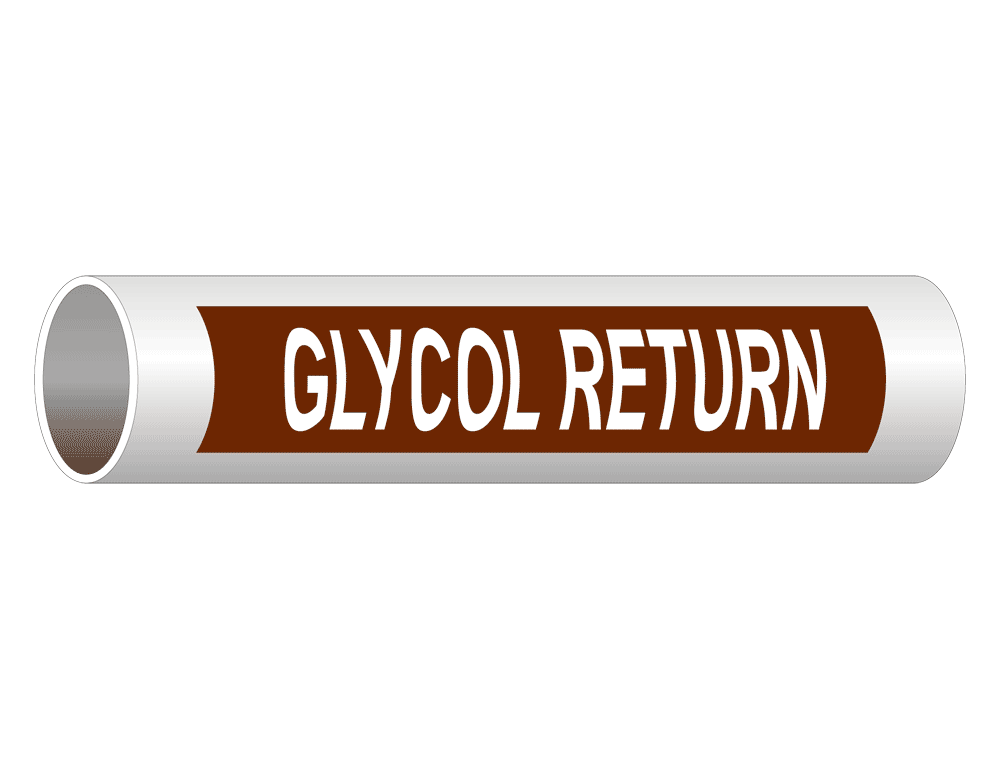 ASME A13.1 Glycol Return Pipe Label PIPE23535WHTonBrown