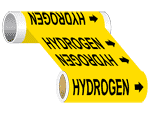 ASME A13.1 Hydrogen Wide Pipe Label PIPE-23725-WR-BLKonYLW