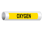 ASME A13.1 Oxygen Pipe Label PIPE-23960-BLKonYLW