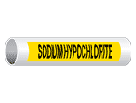ASME A13.1 Sodium Hypochlorite Pipe Label PIPE-24215-BLKonYLW