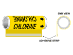 ASME A13.1 Chlorine Black On Yellow Plastic Pipe Wrap PIPE-23195-WRAP-BLKonYLW