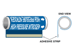 ASME A13.1 High Pressure Nitrogen Plastic Pipe Wrap PIPE-23620-WRAP-WHTonBLU