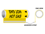 ASME A13.1 Hot Gas Plastic Pipe Wrap PIPE-23655-WRAP-BLKonYLW