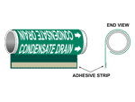 ASME A13.1 Condensate Drain Plastic Pipe Wrap PIPE-23250-WRAP-WHTonGreen