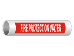 ASME A13.1 Fire Protection Water Pipe Label PIPE-23470-WHTonRed