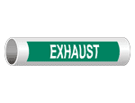 ASME-A13.1 Exhaust White On Green Pipe Label PIPE-23430-WHTonGreen