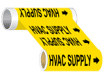 ASME-A13.1 HVAC Supply Wide Pipe Label PIPE-23690-WR-BLKonYLW