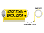 ASME A13.1 White Liquor Plastic Pipe Wrap PIPE-24420-WRAP-BLKonYLW