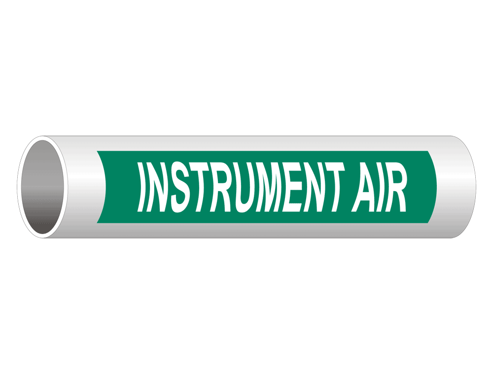 ASME A13.1 Instrument Air Pipe Label PIPE23770WHTonGreen