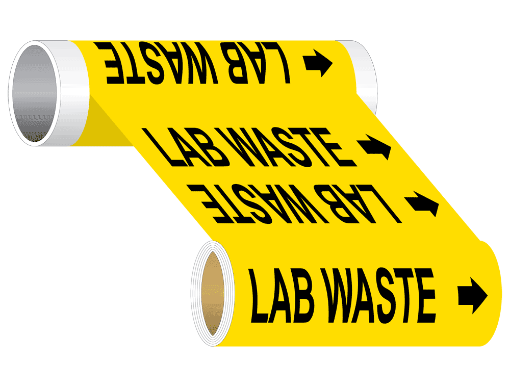 ASME A13.1 Lab Compressed Air Pipe Label PIPE23780WHTonBLU
