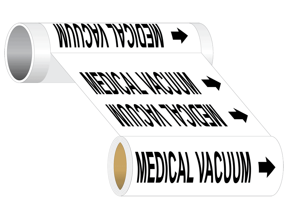 ASME A13.1 Medical Vacuum Wide Pipe Label PIPE23860WRBLKonWHT