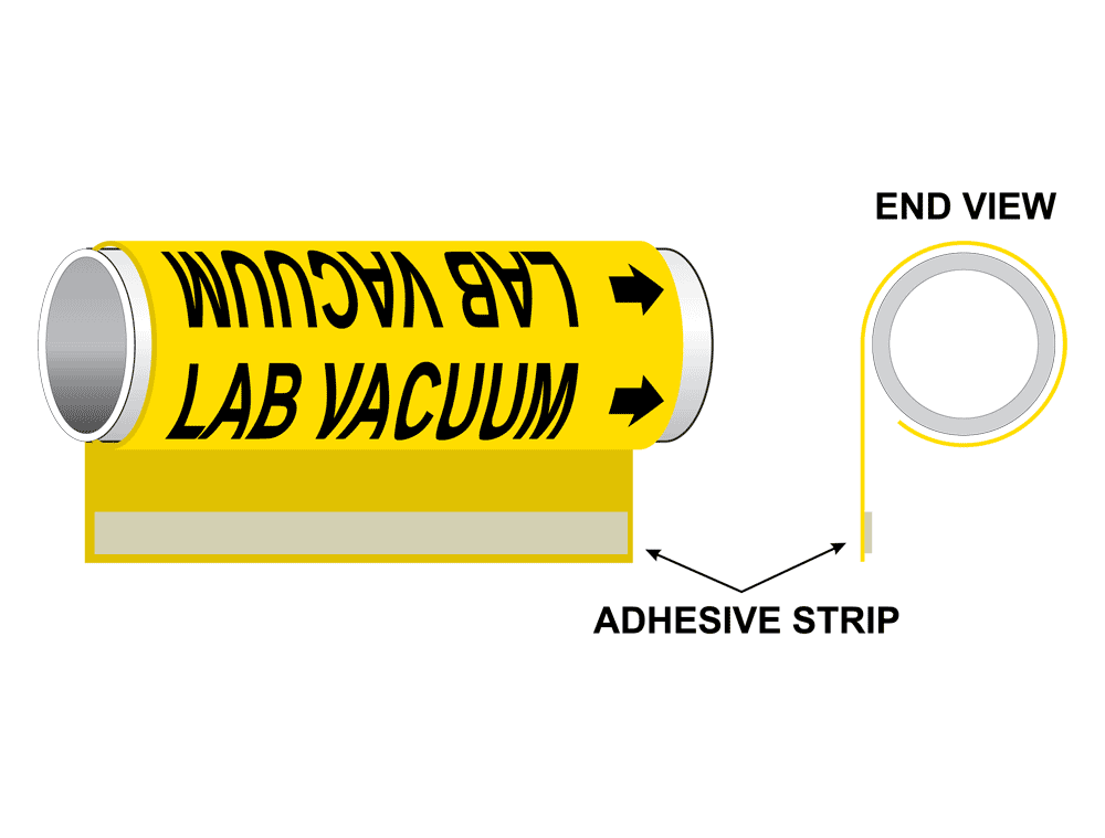 ASME A13.1 Lab Compressed Air Pipe Label PIPE23780WHTonBLU