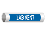 ASME A13.1 Lab Vent Pipe Label PIPE-23790-WHTonBLU