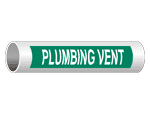 ASME A13.1 Plumbing Vent Pipe Label PIPE-23980-WHTonGreen
