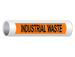 ASME A13.1 Industrial Waste Pipe Label PIPE-23750-BLKonORNG