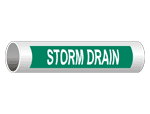 ASME A13.1 Storm Drain Pipe Label PIPE-24265-WHTonGreen