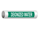 ASME A13.1 Deionized Water White On Green Pipe Label PIPE-23305-WHTonGreen