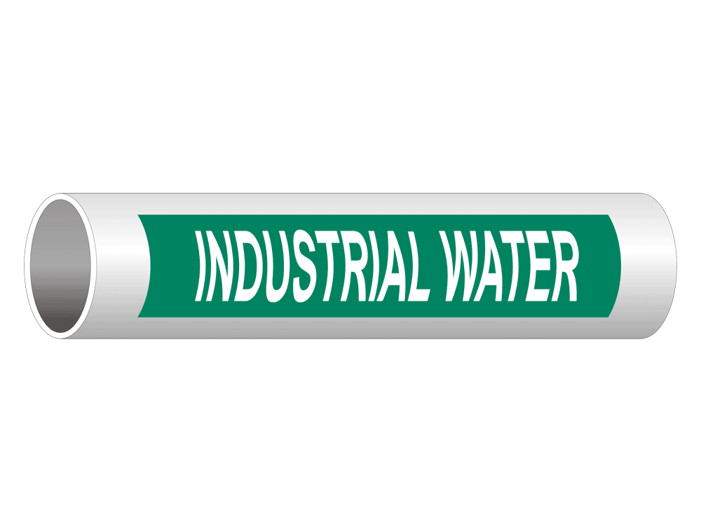 ASME A13.1 Industrial Water Pipe Label PIPE23755WHTonGreen