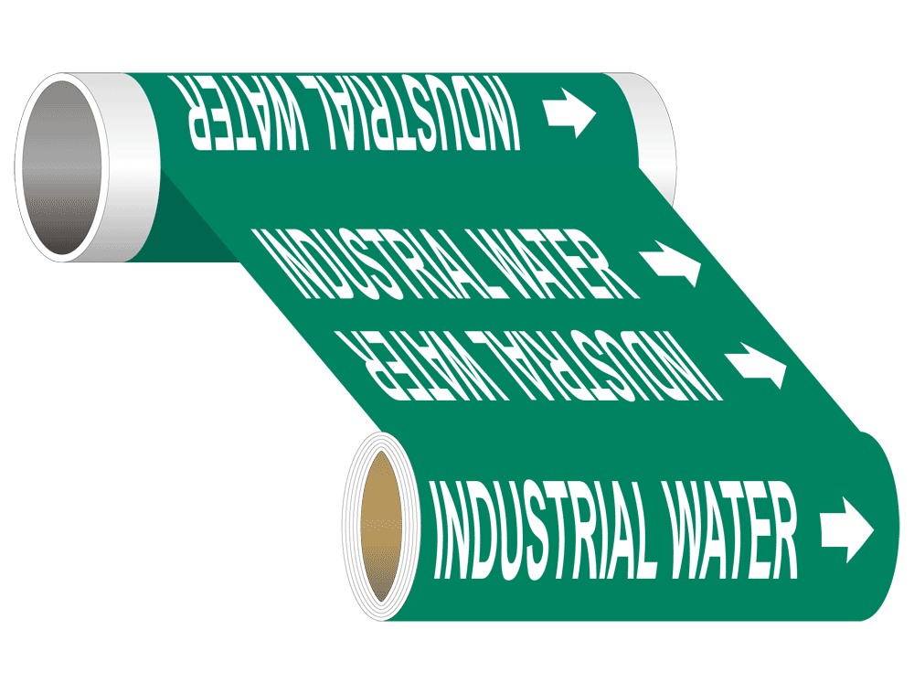 ASME A13.1 Industrial Water Plastic Pipe Wrap PIPE23755WRAPWHTonGreen